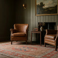 Brown Turkish rug in a styled room