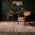 Brown Turkish rug in a home office