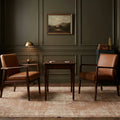 Brown Turkish rug in a styled room