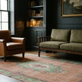 Brown Turkish rug in a styled room