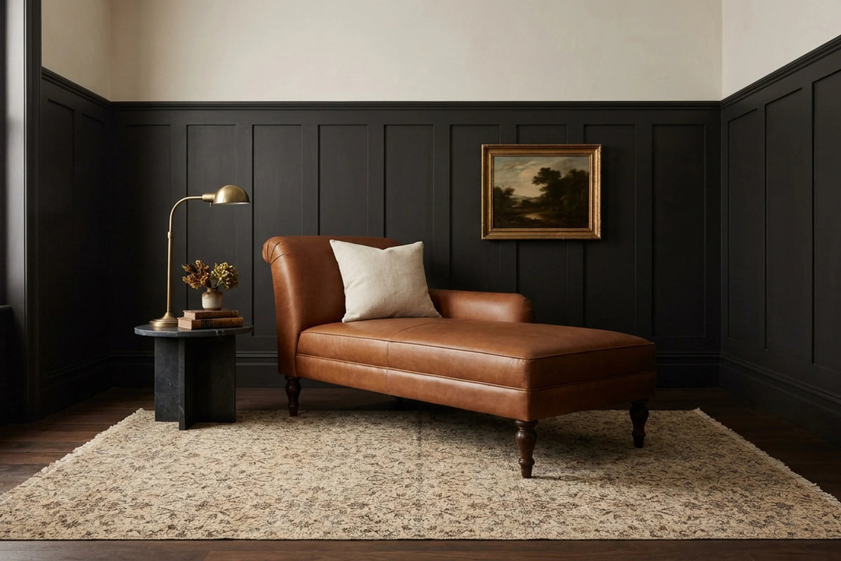 Brown Turkish rug in a styled room