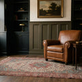 Brown Turkish rug in a styled room