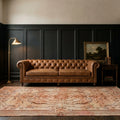 Brown Turkish rug in a styled room