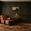 Brown Turkish rug in a bedroom