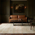Brown Turkish rug in a styled room