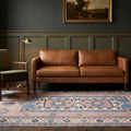 Brown Turkish rug in a styled room