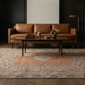 Brown Turkish rug in a styled room