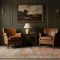 Brown Turkish rug in a styled room