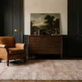 Brown Turkish rug in a styled room