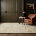 Dark Mustard High Pile area rug in a living room