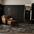 Gray Turkish rug in a styled room
