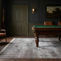 Gray Turkish rug in a styled room