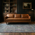 Gray Turkish rug in a styled room