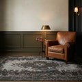 Gray Turkish rug in a styled room