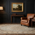 Gray Turkish rug in a styled room