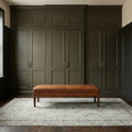 Gray Turkish rug in a styled room