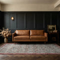 Gray Turkish rug in a styled room