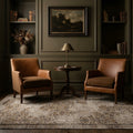 Gray Turkish rug in a styled room