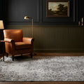 Gray Turkish rug in a styled room
