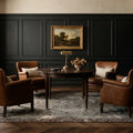 Gray Turkish rug in a styled room