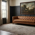 Gray Turkish rug in a styled room