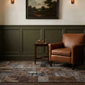 Gray Turkish rug in a styled room