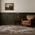 Gray Turkish rug in a styled room