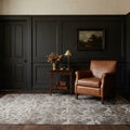 Gray Turkish rug in a styled room