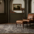 Gray Turkish rug in a styled room