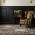 Gray Turkish rug in a styled room