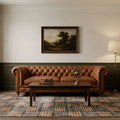 Gray Turkish rug in a styled room