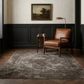 Gray Turkish rug in a styled room