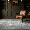 Gray Turkish rug in a styled room