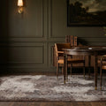 Gray Turkish rug in a styled room