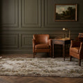 Gray Turkish rug in a styled room