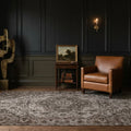 Gray Turkish rug in a styled room
