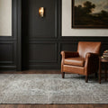 Gray Turkish rug in a styled room