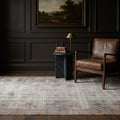 Gray Turkish rug in a styled room