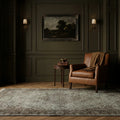 Gray Turkish rug in a styled room