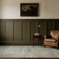 Gray Turkish rug in a styled room