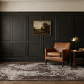 Gray Turkish rug in a styled room