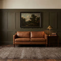 Gray Turkish rug in a styled room