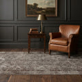Gray Turkish rug in a styled room