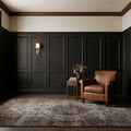 Gray Turkish rug in a styled room