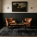 Gray Turkish rug in a styled room