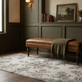 Gray Turkish rug in a styled room