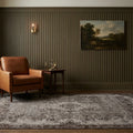 Gray Turkish rug in a styled room