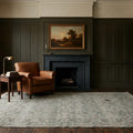 Gray Turkish rug in a styled room