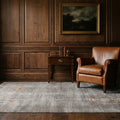 Gray Turkish rug in a styled room