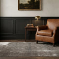 Gray Turkish rug in a study